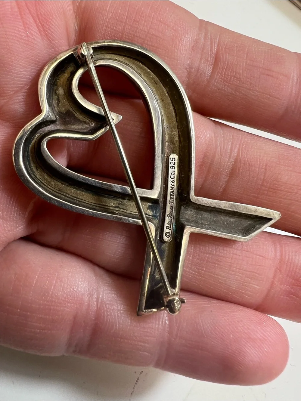 Tiffany & Co. Paloma Picasso Loving Heart Brooch in polished sterling silver